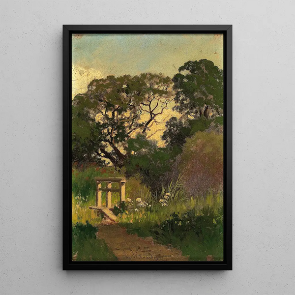 Ludwig Willroider - Wiesenstck mit Steg ber Bach.webp