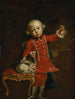 Portræt af en dreng med en hund - Luigi Crespi — visning af kunstværket