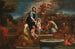 Sainte Famille med engle i et landskab - Luigi Garzi — visning af kunstværket