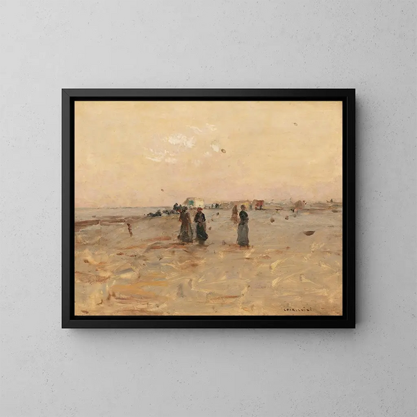 Sur la plage - Luigi Loir — indrammet kunstværk på væggen