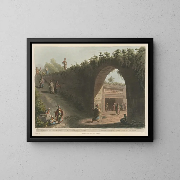 Entrée des sépulcres des rois de Juda - Luigi Mayer — indrammet kunstværk på væggen