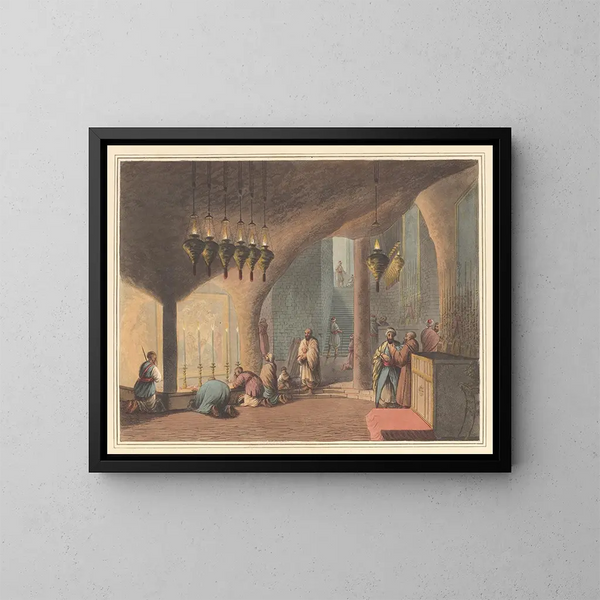 La Grotte de la Nativité - Luigi Mayer — indrammet kunstværk på væggen
