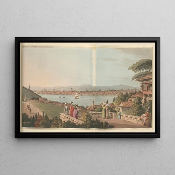 Vue de Constantinople - Luigi Mayer — indrammet kunstværk på væggen