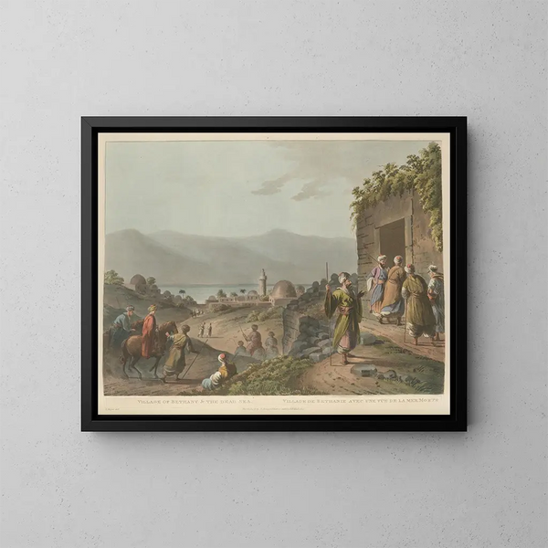 Village de Béthanie et la mer Morte - Luigi Mayer — indrammet kunstværk på væggen