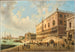 Le Palais des Doges, la Piazzetta og Bibliothèque i Venedig med Santa Maria della Salute i det fjerne - Luigi Querena — visning af kunstværket