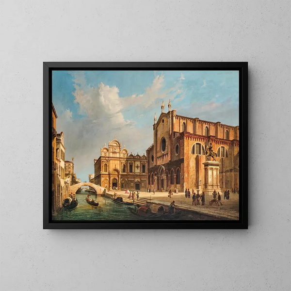 Venise, Campo Santi Giovanni e Paolo - Luigi Querena — indrammet kunstværk på væggen