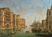 Venedig, udsigt over Grand Canal fra Palazzo Cavalli-Franchetti med Santa Maria della Salute i det fjerne - Luigi Querena — visning af kunstværket