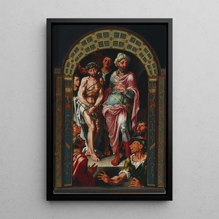 Maarten Van Heemskerck - Ecce Homo Triptych portraits of founder on the wings.webp
