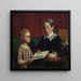 Mademoiselle Annette Hage 1814-1857 viser sin nevø Hother Hage 1849-1904 en bog om planter - Wilhelm Marstrand — indrammet kunstværk på væggen