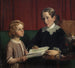 Mademoiselle Annette Hage 1814-1857 viser sin nevø Hother Hage 1849-1904 en bog om planter - Wilhelm Marstrand — visning af kunstværket