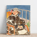 Reproduktion af maleriet Henri Matisse Mademoiselle Matisse i tartanmantel - Henri Matisse