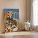 Reproduktion af maleriet Henri Matisse Mademoiselle Matisse i tartanmantel - Henri Matisse