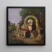 Madonna med barnet i en blomsterkrans - Adolf Hengeler — indrammet kunstværk på væggen