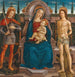 Madonna og Barnet, der troner med Saint Michel og Saint Sébastien - Filippo d'Antonio Filippelli — visning af kunstværket