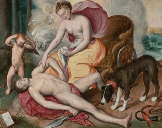 Vénus og Adonis - Maerten de Vos — visning af kunstværket