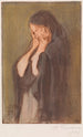 Kvinde der græder - Magnus Enckell — indrammet kunstværk på væggen
