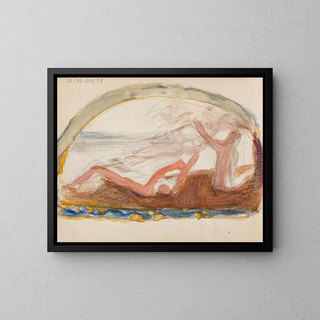 Esquisse for værket Guldalderen - Magnus Enckell — indrammet kunstværk på væggen