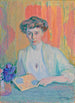 Portrait af Tyra Hasselblatt - Magnus Enckell — visning af kunstværket