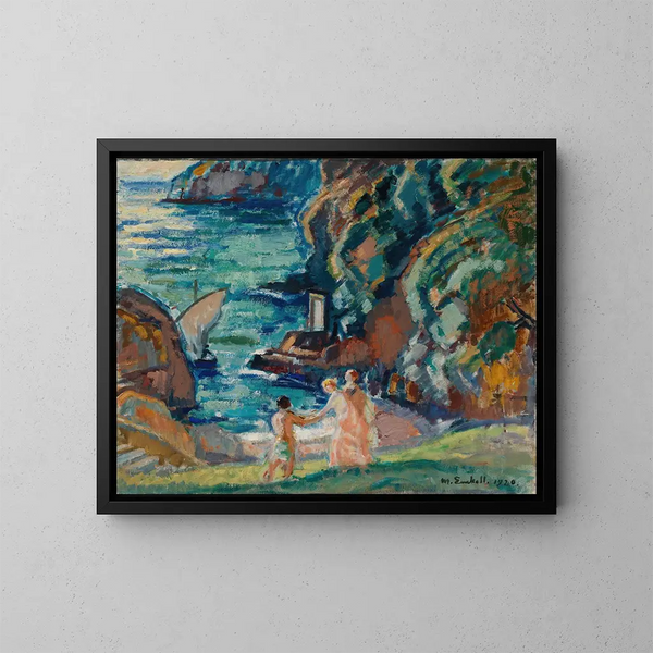 Rivage rocheux au soleil à Portofino - Magnus Enckell — indrammet kunstværk på væggen