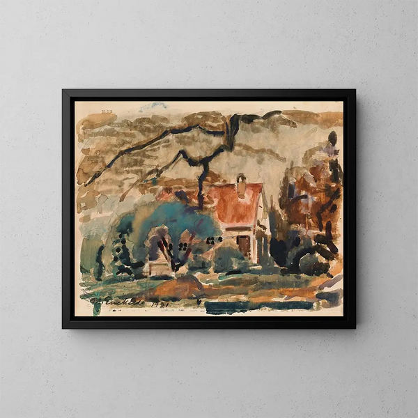 kunstnerens villa i Kilo - Magnus Enckell — indrammet kunstværk på væggen