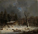 Maison de forêt dans la forêt d'hiver - Heinrich Brückel — visning af kunstværket