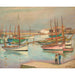 Reproduktion af maleriet af Henri Lebasque's maleri "Huse ved havnen på øen Yeu"