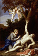 Saint Sébastien soignet af Irène - Marcantonio Franceschini — indrammet kunstværk på væggen