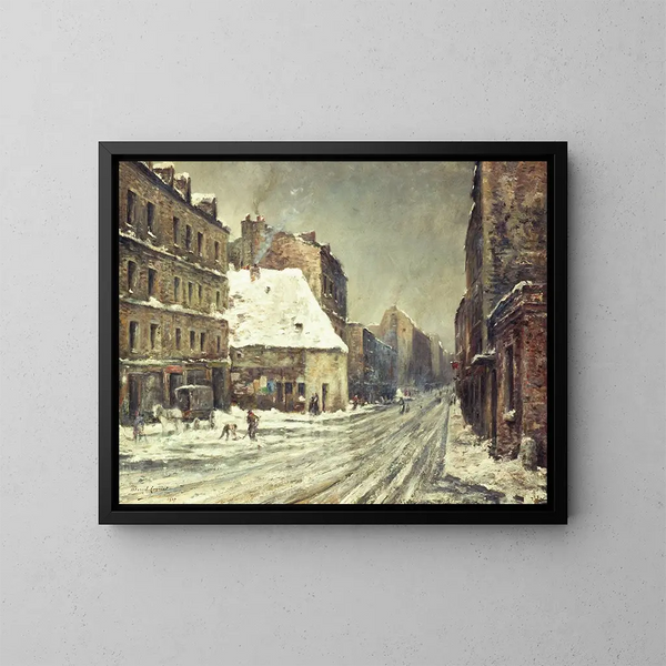 La Rue du Mont-Cenis, effet de neige - Léon Cogniet — indrammet kunstværk på væggen