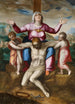 La Pietà med to engle - Marcello Venusti — indrammet kunstværk på væggen