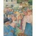 Reproduktion af maleriet af Pålægning af fjerkræmarkedet, Pontoise - Camille Pissarro