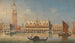 Venedig, udsigt over Campanile, St. Mark's søjler og Dogepaladset - Marco Grubas — visning af kunstværket