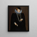 Portrait af en kvinde, sandsynligvis Mary Lady Scudamore - Marcus Gheeraerts den Yngre — indrammet kunstværk på væggen
