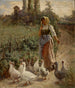 La gardeuse d'oies Picardie Frankrig - Margaret A. Rudisill — visning af kunstværket