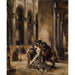 Reproduktion af maleriet af Marguerite ved kirken (Goethe, Faust, første del, scene i katedralen) - Eugène Delacroix