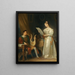 Indendørs med en mand, der holder en lyre, og en kvinde, der holder en partitur - Marguerite Gérard — indrammet kunstværk på væggen