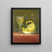 naturtro maleri med citron og skåret glas - Maria Margaretha van Os — indrammet kunstværk på væggen