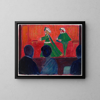 Marianne von Werefkin - Marionette Theater  in the foreground Jawlensky and Marianne von Werefkin.webp