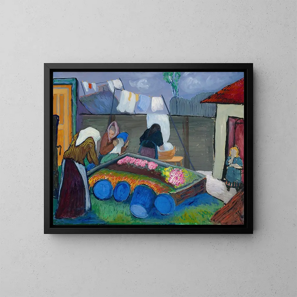 Les blanchisseuses - Marianne von Werefkin — indrammet kunstværk på væggen