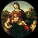 Marie med Barnet Jean-Baptiste og et helligt Barn Madonna Terranuova - Raphael — vist i et interiør