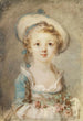 ung pige med hat og blomsterbuket - Marie-Anne Fragonard — visning af kunstværket