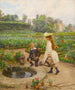 Børn ved bassinet - Marie-François Firmin-Girard — visning af kunstværket