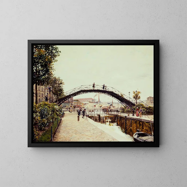 Le Canal Saint-Martin - Marie-François Firmin-Girard — indrammet kunstværk på væggen
