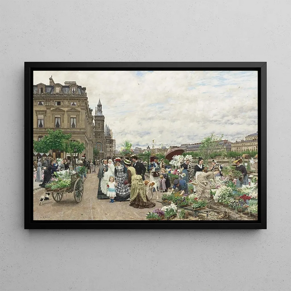Le Quai aux Fleurs - Marie-François Firmin-Girard — indrammet kunstværk på væggen