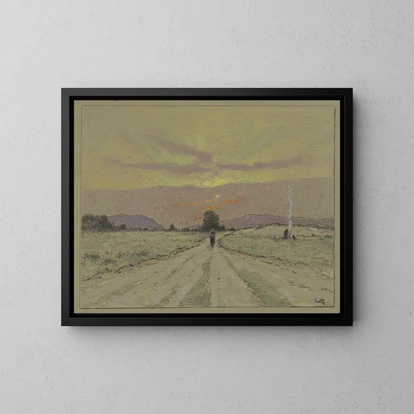 Chemin au soleil couchant - Marie-Joseph Léon Clavel Iwill — indrammet kunstværk på væggen
