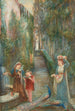 Eftermiddag i haven Colonna - Marie Spartali Stillman — visning af kunstværket