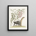 Bison d'Amérique Pseudo Acacia hispida à fleurs roses - Mark Catesby — indrammet kunstværk på væggen
