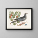 Pigeon couronné blanc Plumier à feuilles de prunier - Mark Catesby — indrammet kunstværk på væggen