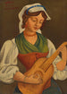 ung pige med mandolin efter Gino Severini - Mark Gertler — visning af kunstværket
