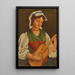 ung pige med mandolin efter Gino Severini - Mark Gertler — indrammet kunstværk på væggen