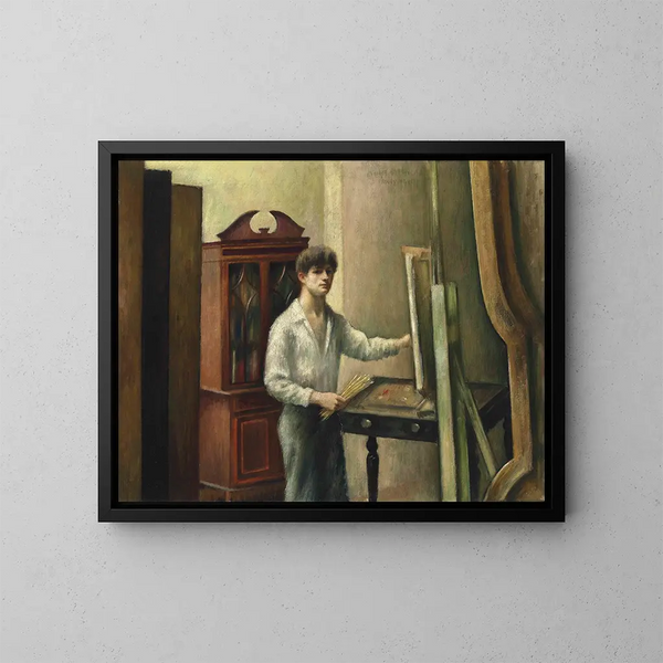 L'artiste i sit atelier - Mark Gertler — indrammet kunstværk på væggen